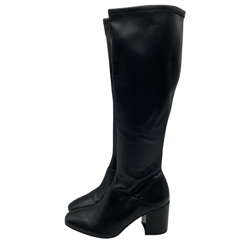 Franco Sarto Womens Shoes Tribute Boots Sz 6 Tall Black Vegan Heeled Feminine - Picture 2 of 13